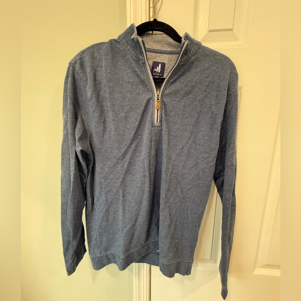 Johnnie O Men's Sully Quarter Zip Up Pullover Wrinkle Resistant Small Blue